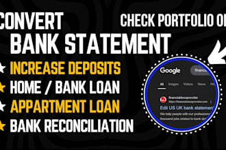 prepare bank reconciliation and financial statements