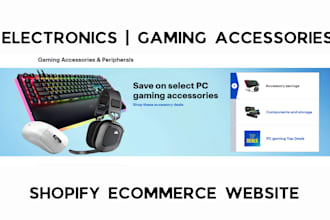 design profitable electronics ecommerce website gaming accessories shopify store
