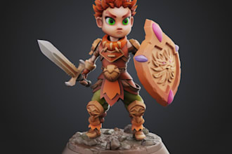 3d model sculpture character for 3d printing