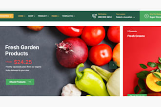 design organic food shopify store grocery store food beverages grocery website