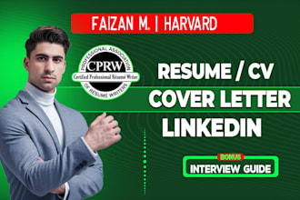 write and refine your resume, CV, cover letter, linkedin to get hired faster