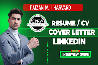 write and refine your resume, CV, cover letter, linkedin to get hired faster