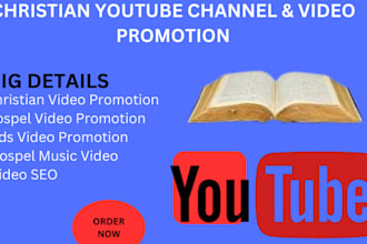 do organic youtube  christian promotion,  increase subscriber christian channel
