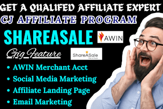 setup and manage shareasale cj affiliate, awin merchant account