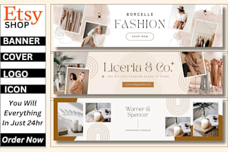 design an attractive etsy shop banner, etsy shop logo, cover, etsy branding kit