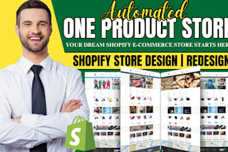 build branded one product shopify dropshipping store, shopify website design