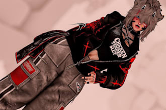 do vrchat custom avatar, vr character, vrc character, 3d avatar, furry avatar