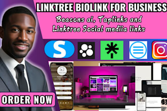 build a professional taplink, linktree for business website