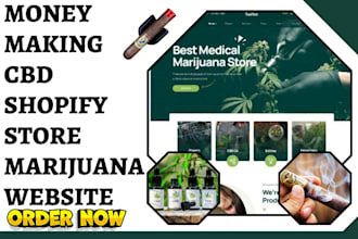 design cbd shopify cigar vemp hemp tobacco store cannabis marijuana website