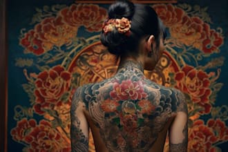 create your japanese custom tattoo design and illustration