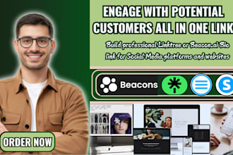 setup a professional beacons ai or linktree for website