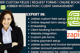 set up jobber custom fields and online request forms for client bookings