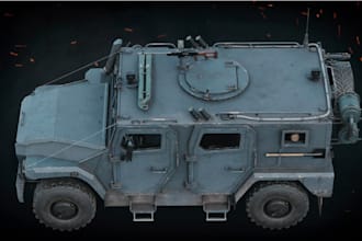 design 3d military vehicle, 3d cgi truck, realistic car rendering, gtav car, ue5
