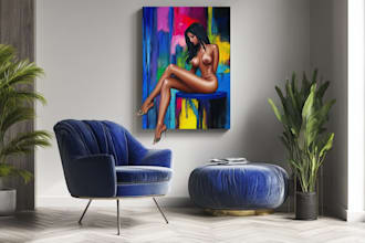 design abstract or watercolor canvas wall art in my style