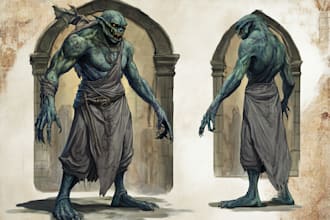 draw fantasy or horror character illustration