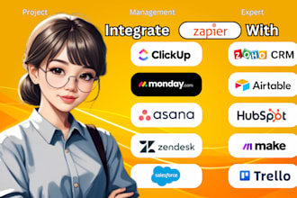 integrate zapier with hubspot salesforce clickup airtable asana trello monday