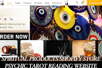 build 7 figure spiritual products shopify store tarot website product website