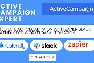 integrate activecampaign with zapier slack calendly  for workflow automation