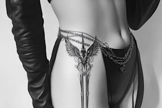 do custom tattoo design as a tattoo artist