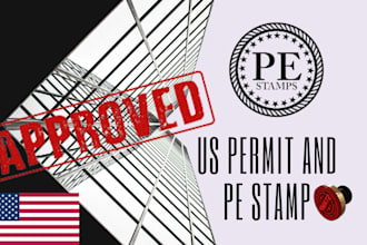 stamp and sign architecture plan site plan  and pe stamp for city permit