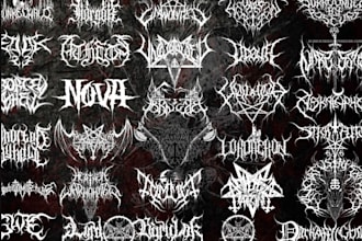 draw heavy metal, black metal, death metal font band logo