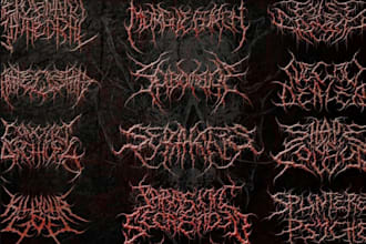 design death metal logo with texture and chrome effect