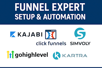 setup kajabi clickfunnels 20 simvoly gohighlevel, kartra systeme io