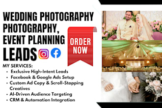 wedding photography leads photography leads event planning photography website