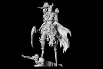 3d warhammer miniature design, 40k age of sigmar, dnd board game action figurine