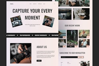 create event website, personal portfolio, photography website on wordpress, wix