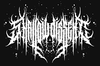 draw metal, brutal, death metal logo for your band, brand