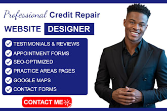 create a professional credit repair tax finance accounting website landing page