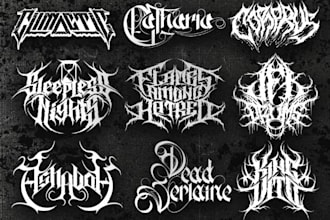 design death metal, black metal and heavy metal logo for your band