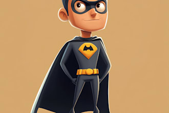 design you as a superhero comic cartoon character