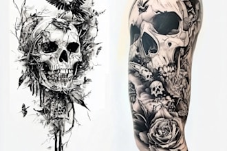 draw custom tattoo design, tattoo sleeve