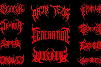 make awesome death metal, heavy metal, black metal font logo