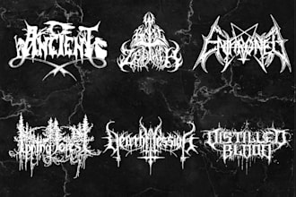draw awesome logo death metal, black metal font