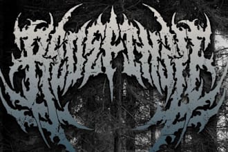 draw awesome logo death metal, black metal font
