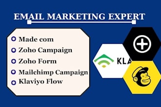 made com,  zoho campaign,  zoho form, crowdfunding,  klaviyo flow