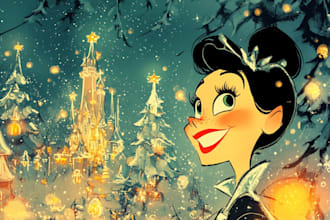 unique style disney cartoon sketch christmas card