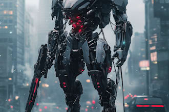 make a unique style mecha robot art for you