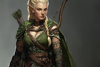 draw realistic fantasy characters, no ai