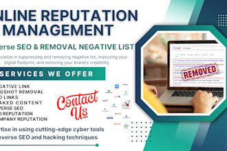 do pro online reputation management, reverse SEO to push down negative listing