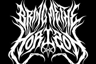 draw brutal death or black metal logo