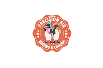 do awesome penguins logo for precision air heating cooling