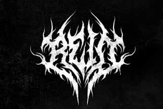 hand draw a bloody death grind logo