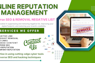 do online reputation management ,remove negative links from google,web