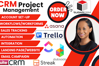 do sugar crm, suite crm, trello, streak crm, asana, dubsado, slack crm
