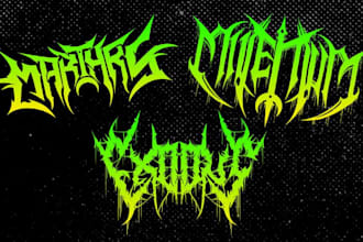 draw a brutal slam, death metal, grindcore, etc logo