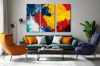 create printable digital oil painting abstract wall art